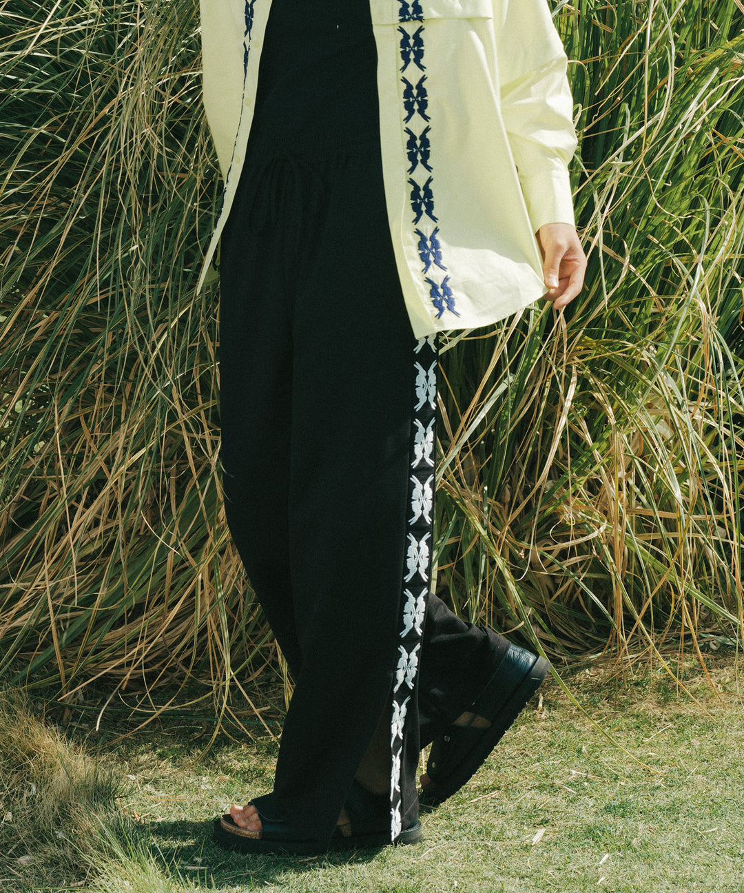 lucky charm motif Jersey line pants