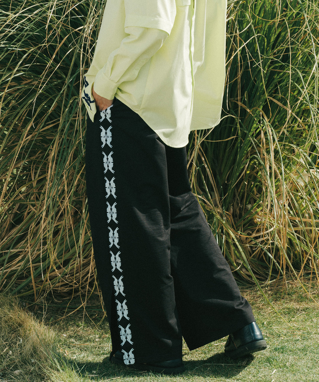 lucky charm motif Jersey line pants