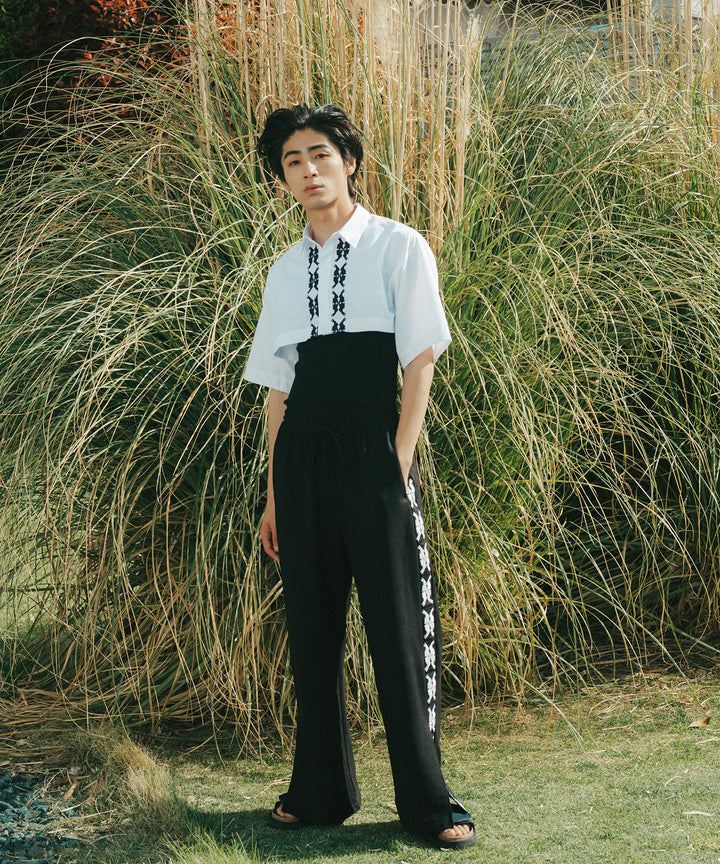 lucky charm motif Jersey line pants