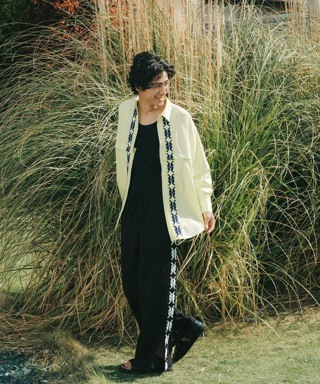 lucky charm motif Jersey line pants