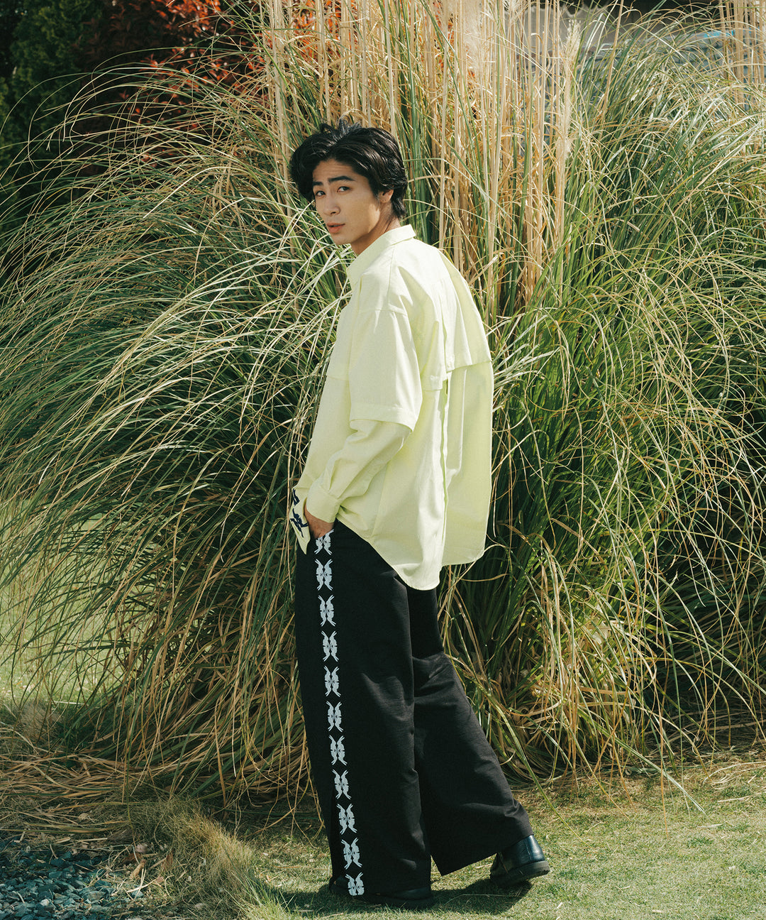 lucky charm motif Jersey line pants