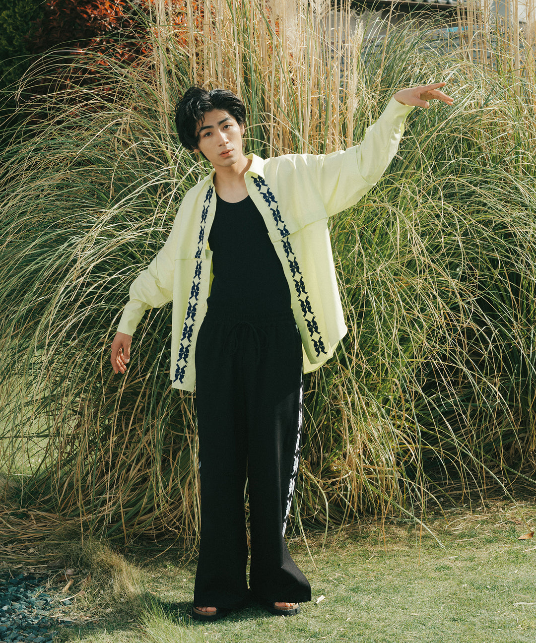 lucky charm motif Jersey line pants