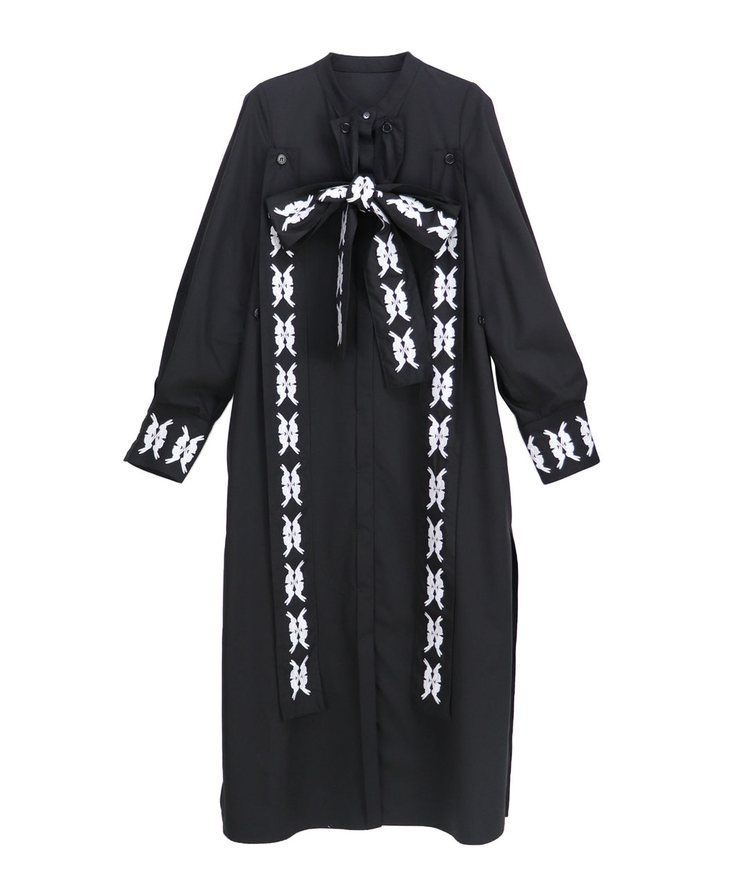 lucky charm motif ribbon dress