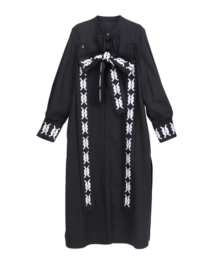 lucky charm motif ribbon dress