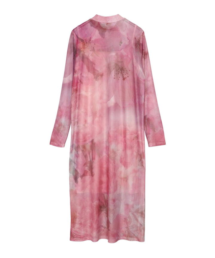 sheer flower print dress