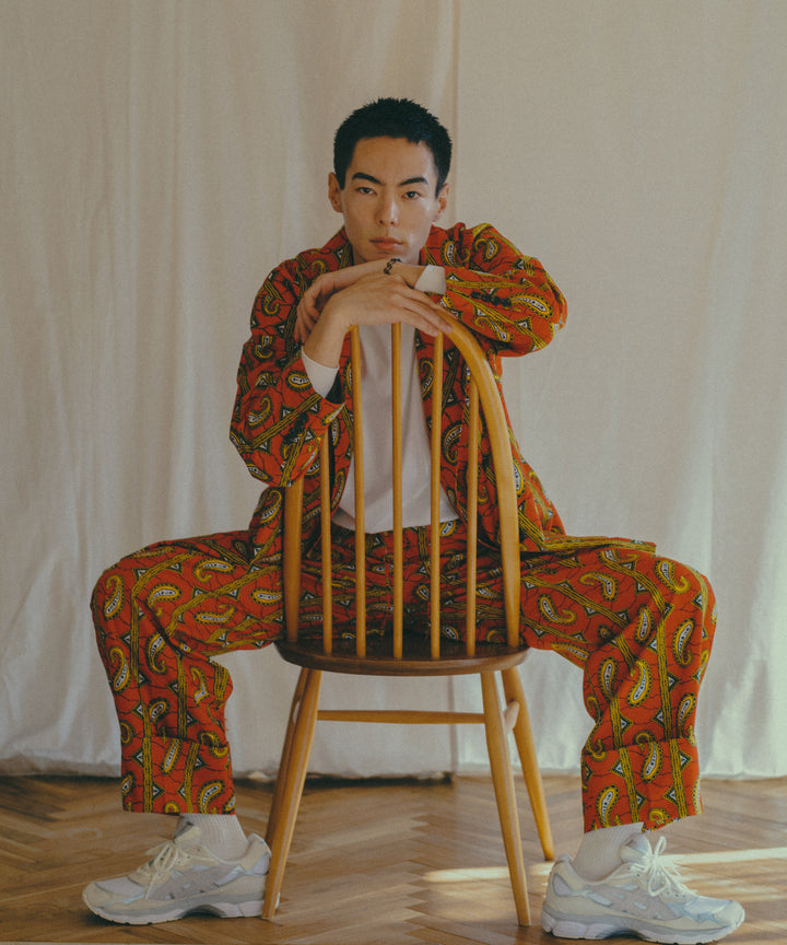 AFRICA PEAKED LAPEL DOUBLE JACKET