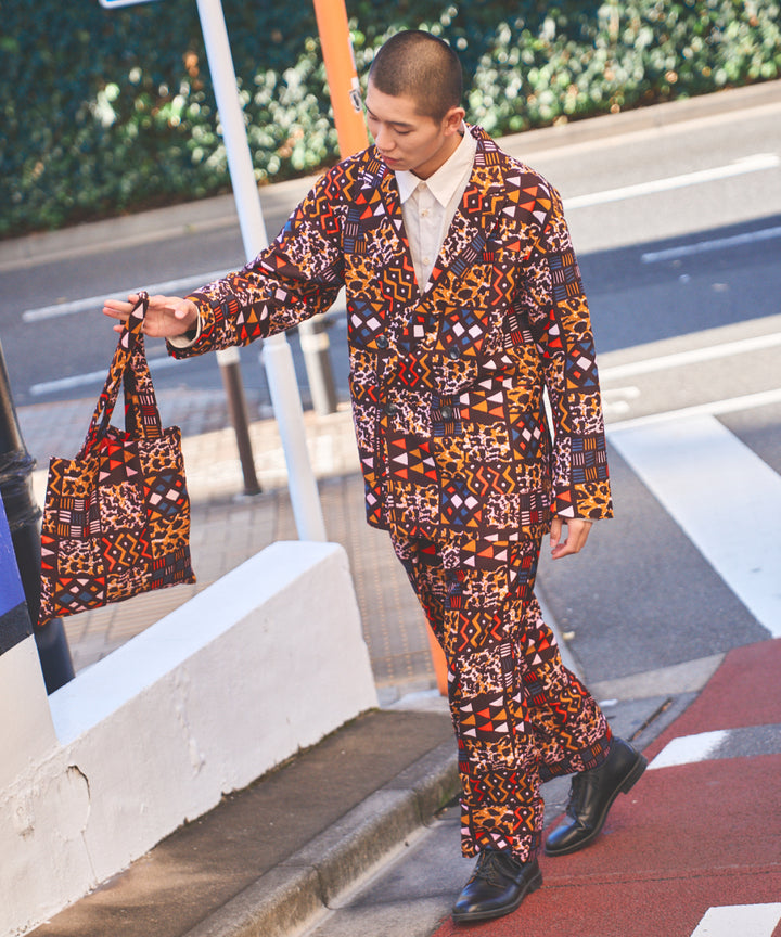 AFRICA ROLLUP PANTS/AFRICAN PATCHWORK(BROWN)