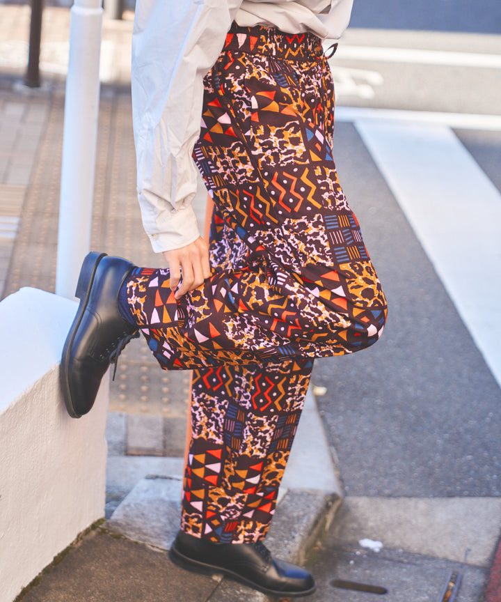 AFRICA ROLLUP PANTS/AFRICAN PATCHWORK(BROWN)