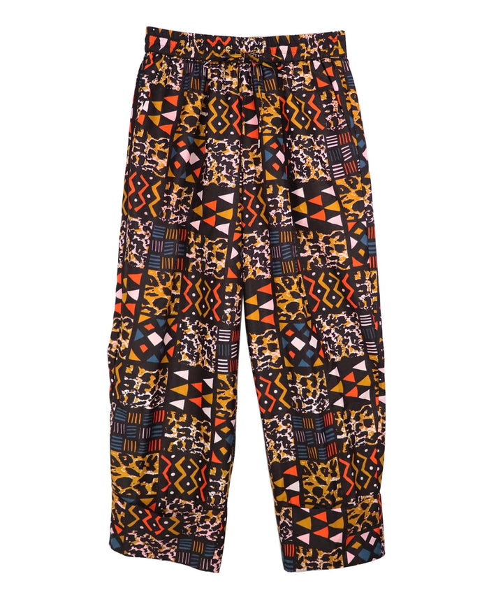 AFRICA ROLLUP PANTS/AFRICAN PATCHWORK(BROWN)