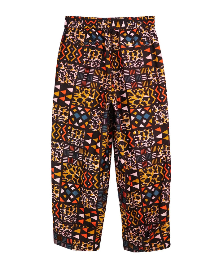 AFRICA ROLLUP PANTS/AFRICAN PATCHWORK(BROWN)