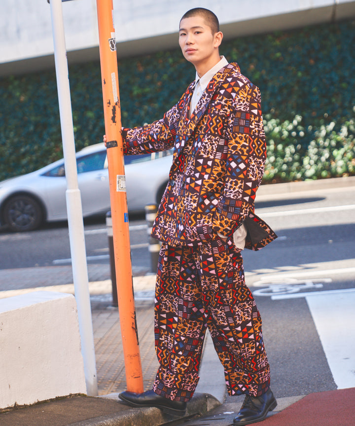AFRICA ROLLUP PANTS/AFRICAN PATCHWORK(BROWN)