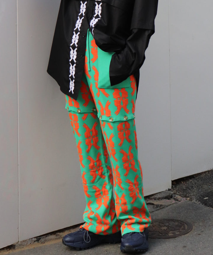lucky charm motif multi way knit pants