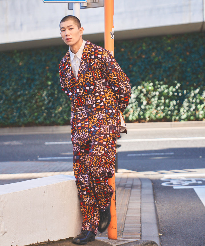 AFRICA ROLLUP PANTS/AFRICAN PATCHWORK(BROWN)