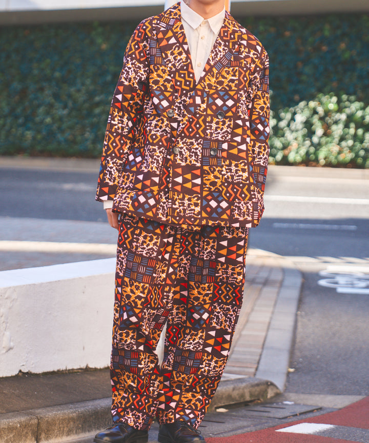AFRICA ROLLUP PANTS/AFRICAN PATCHWORK(BROWN)