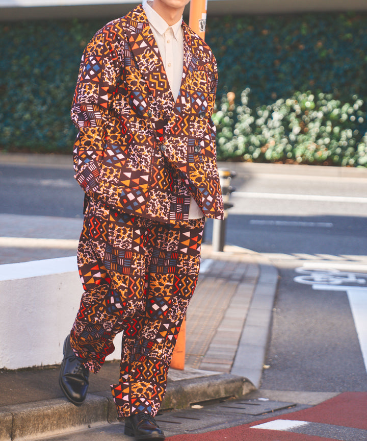 AFRICA ROLLUP PANTS/AFRICAN PATCHWORK(BROWN)