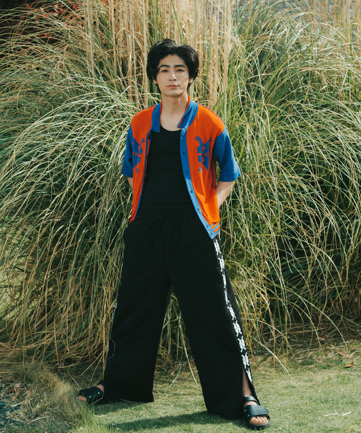Lucky Charm Motif Knit Polo Cardigan