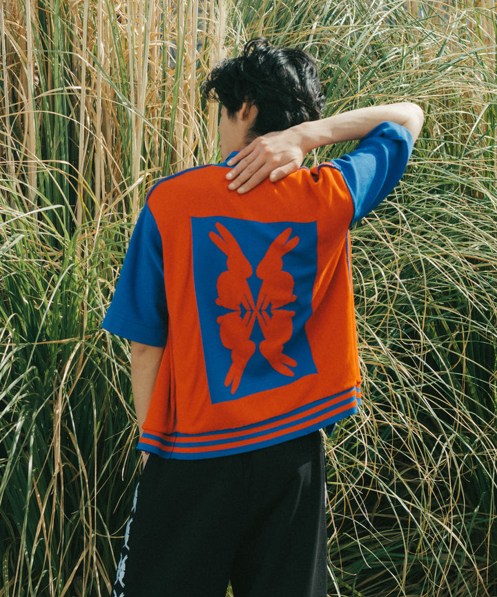 Lucky Charm Motif Knit Polo Cardigan