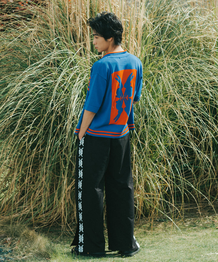 Lucky Charm Motif Knit Polo Cardigan