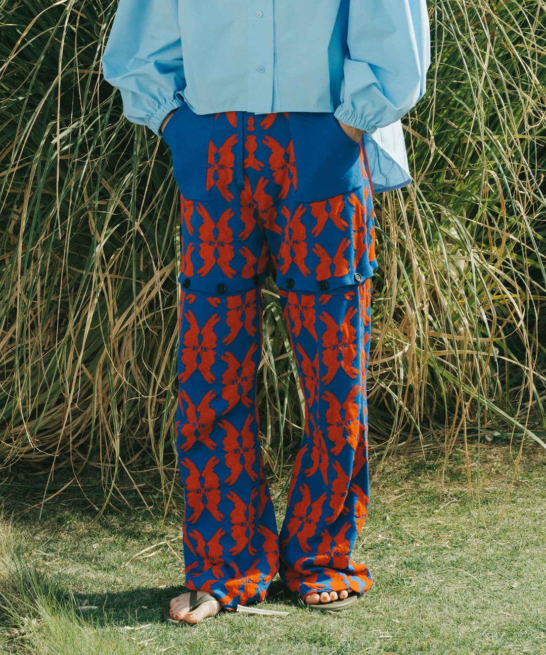 lucky charm motif multi way knit pants