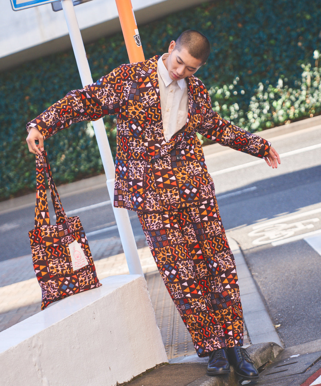 AFRICA ROLLUP PANTS/AFRICAN PATCHWORK(BROWN)