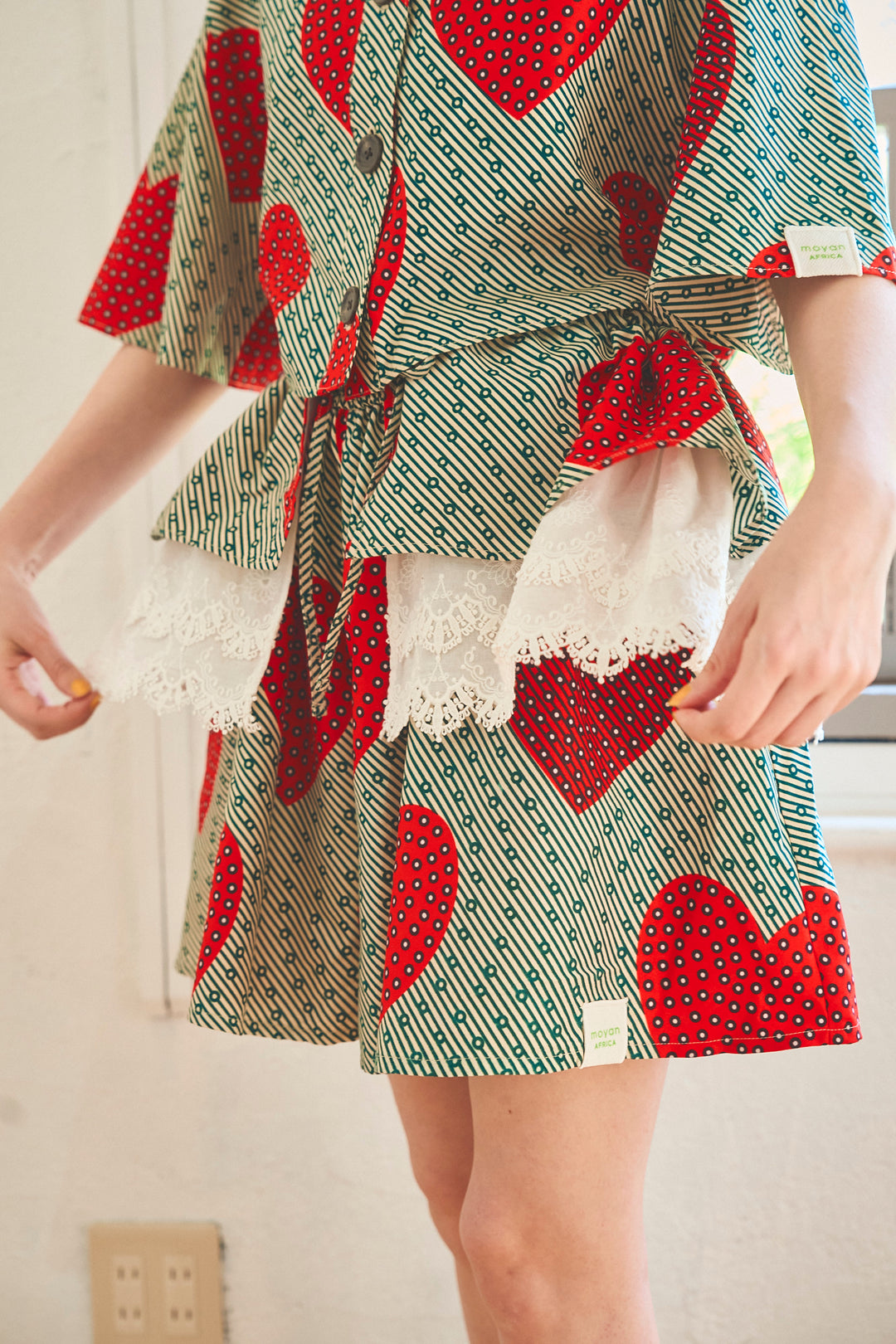 multiway lace bustier & short pants