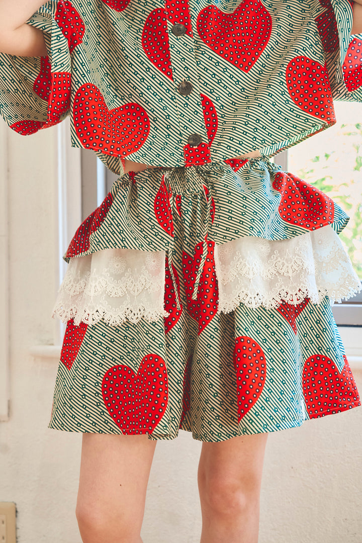 multiway lace bustier & short pants
