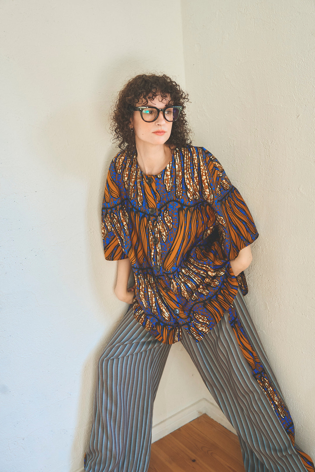 Africa collarless half sleeve shirt - LONG