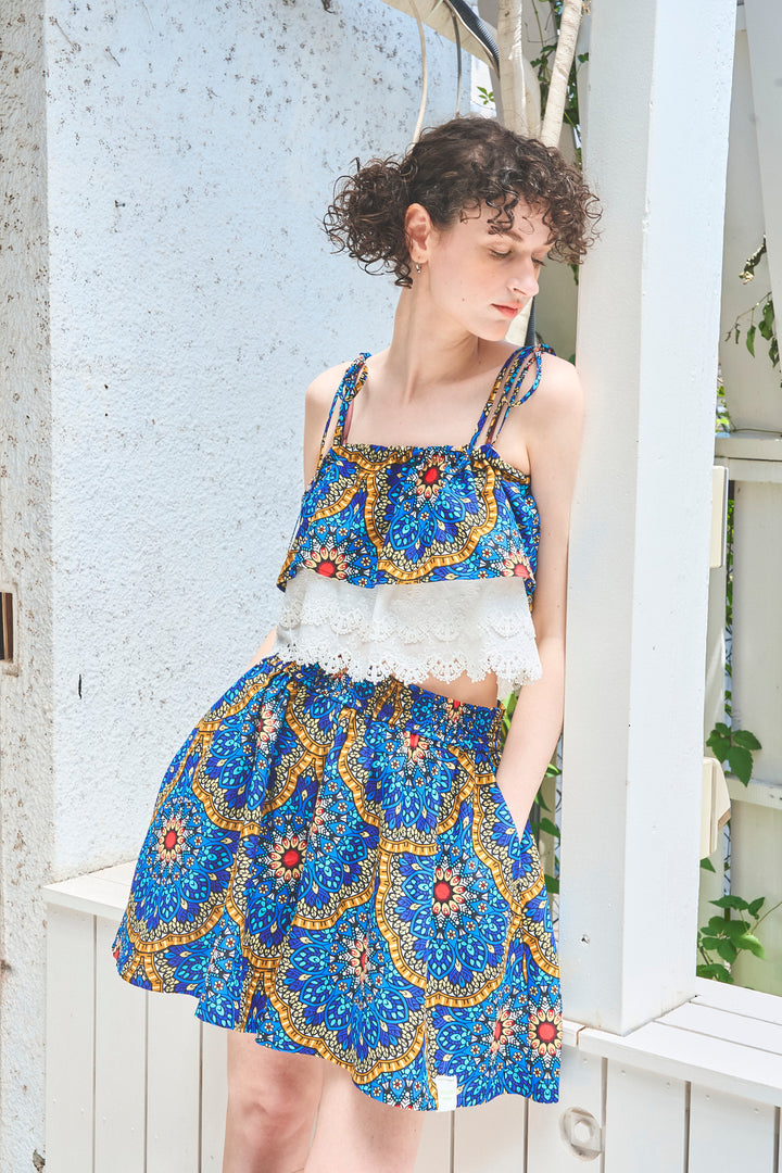 multiway lace bustier & short pants
