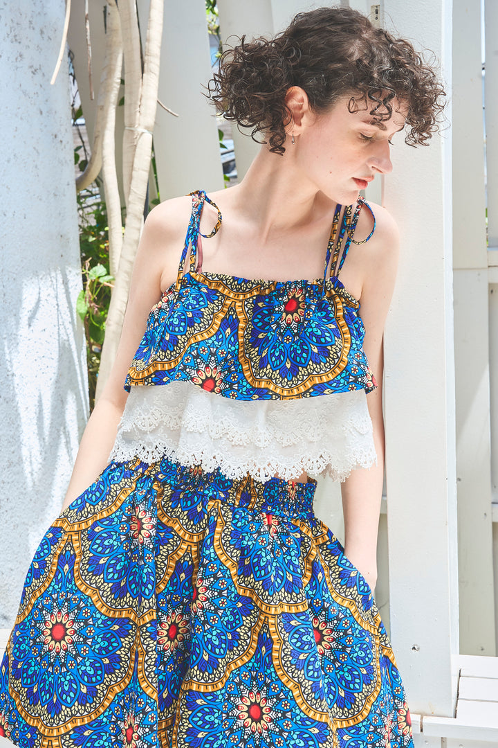 multiway lace bustier & short pants