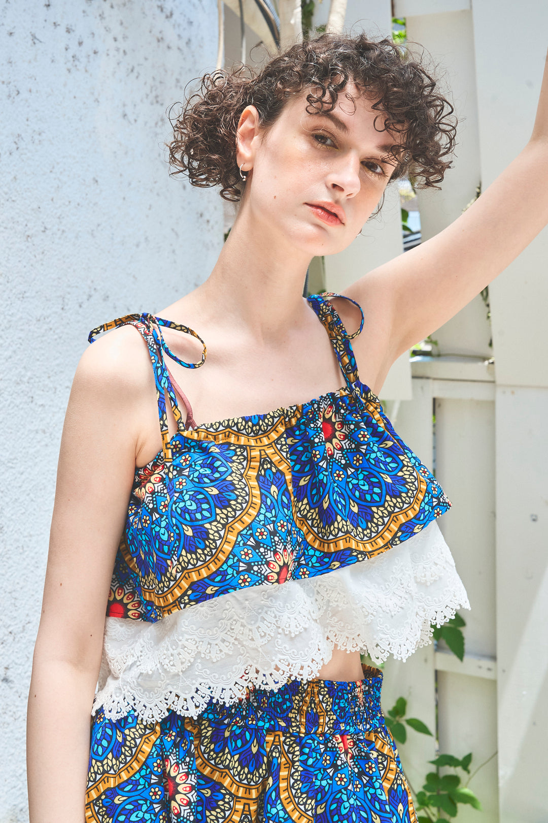 multiway lace bustier & short pants