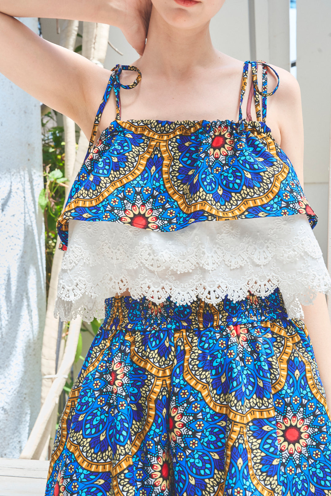multiway lace bustier & short pants
