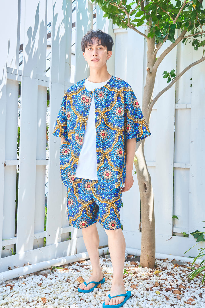 Africa collarless half sleeve shirt - LONG