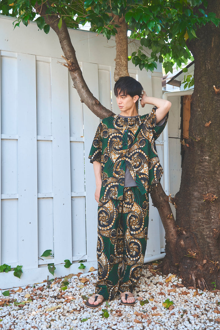 Africa collarless half sleeve shirt - LONG