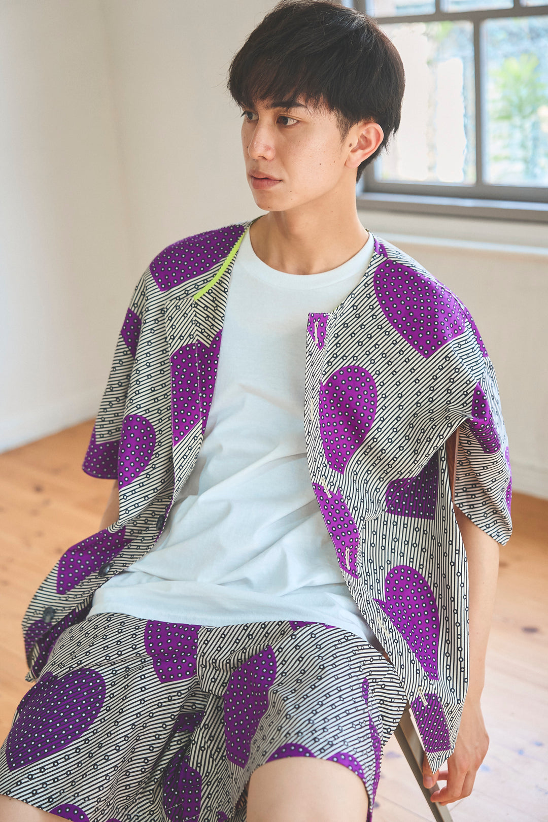 Africa collarless half sleeve shirt - LONG