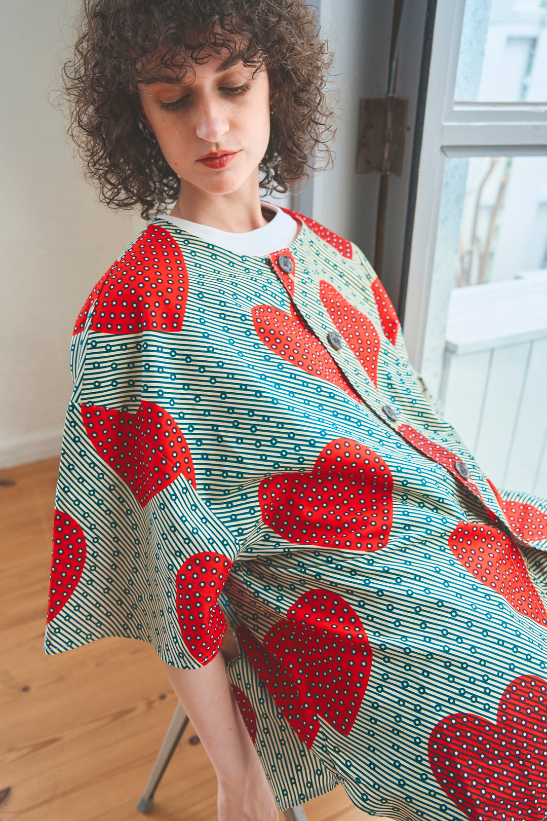 Africa collarless half sleeve shirt - LONG