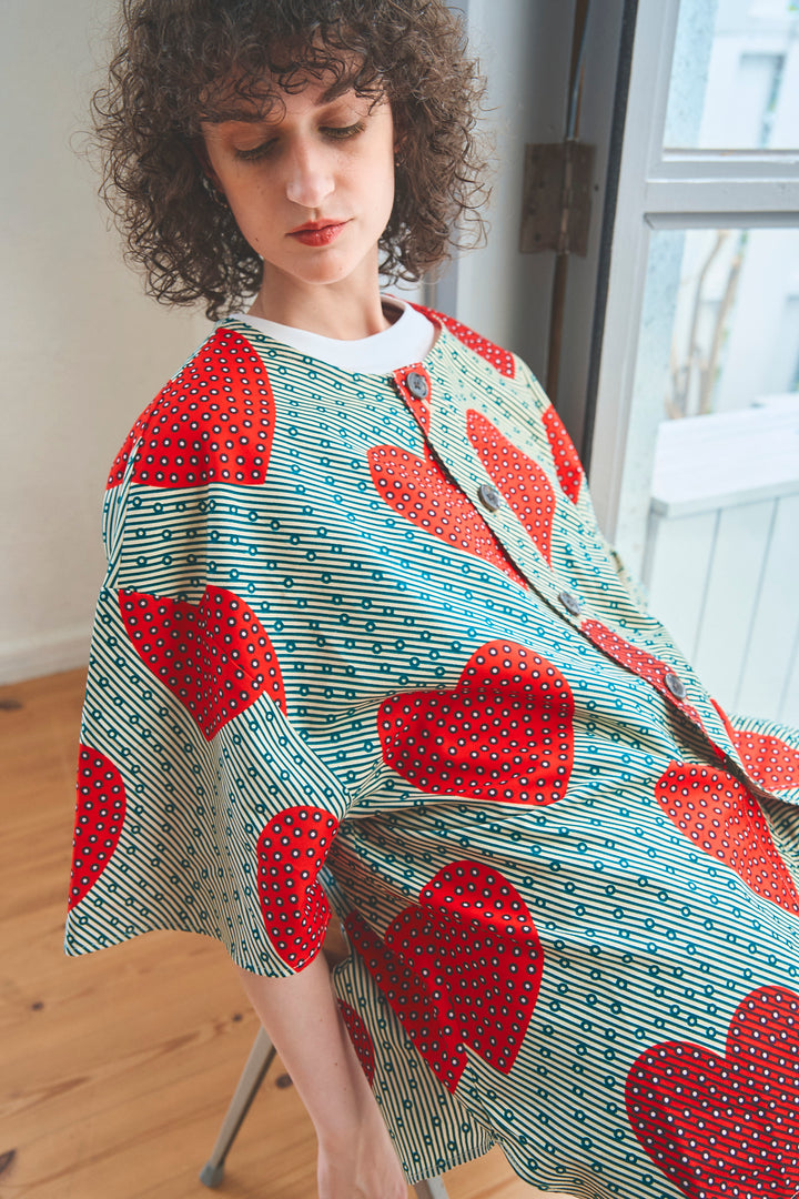 Africa collarless half sleeve shirt - LONG