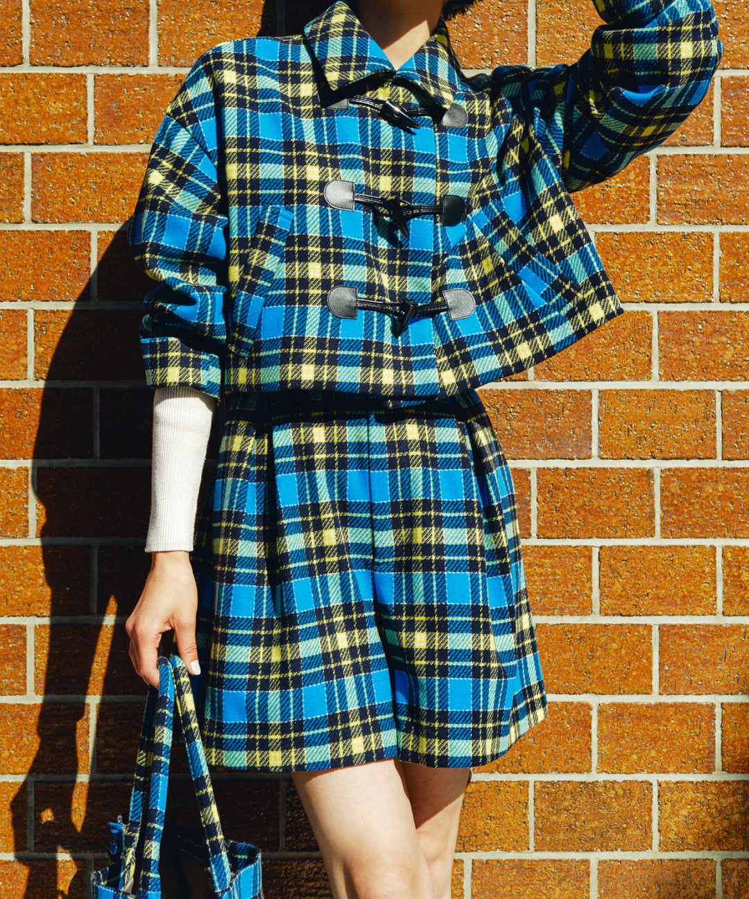 チェックキュロットパンツ
