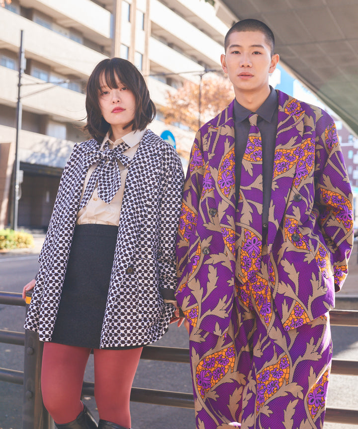 AFRICA PEAKED LAPEL DOUBLE JACKET