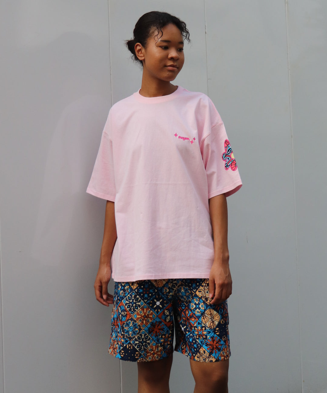 flower patch embroidery T-shirt