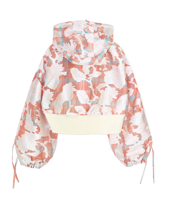 opal sheer check short blouson