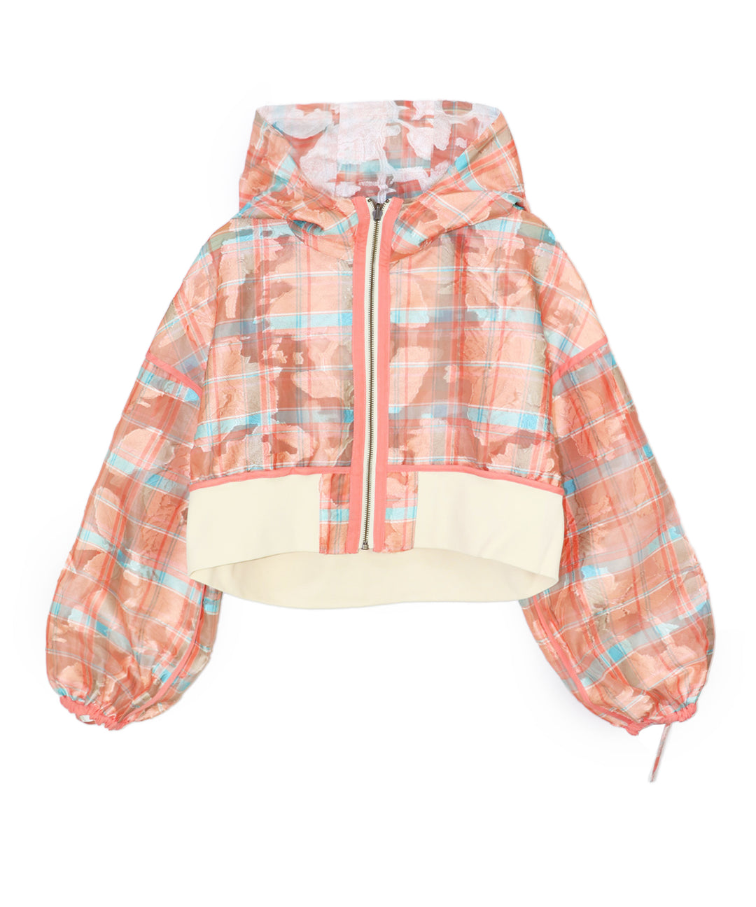 opal sheer check short blouson