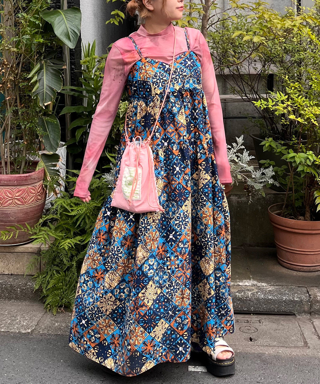 Africa tiered cami dress
