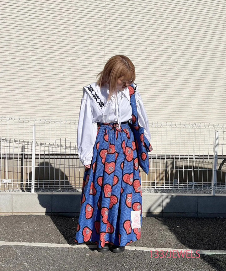 AFRICAN TUCK FLARE SKIRT