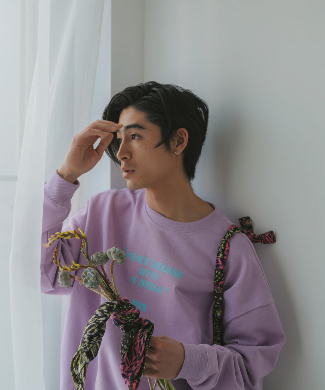 バンダナセットロゴ裏毛プルオーバー(PURPLE)