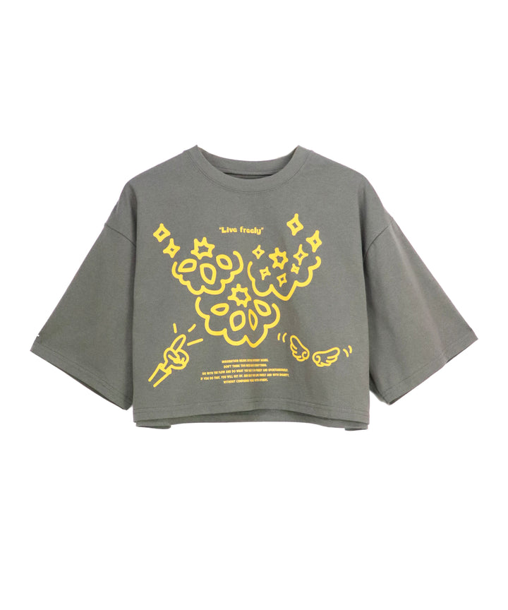 message illustration short T-shirt