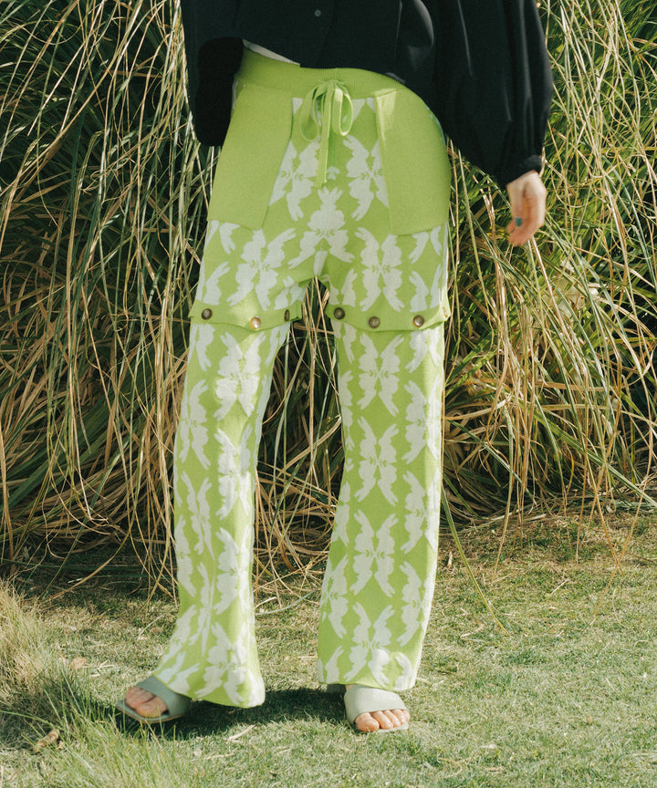 lucky charm motif multi way knit pants