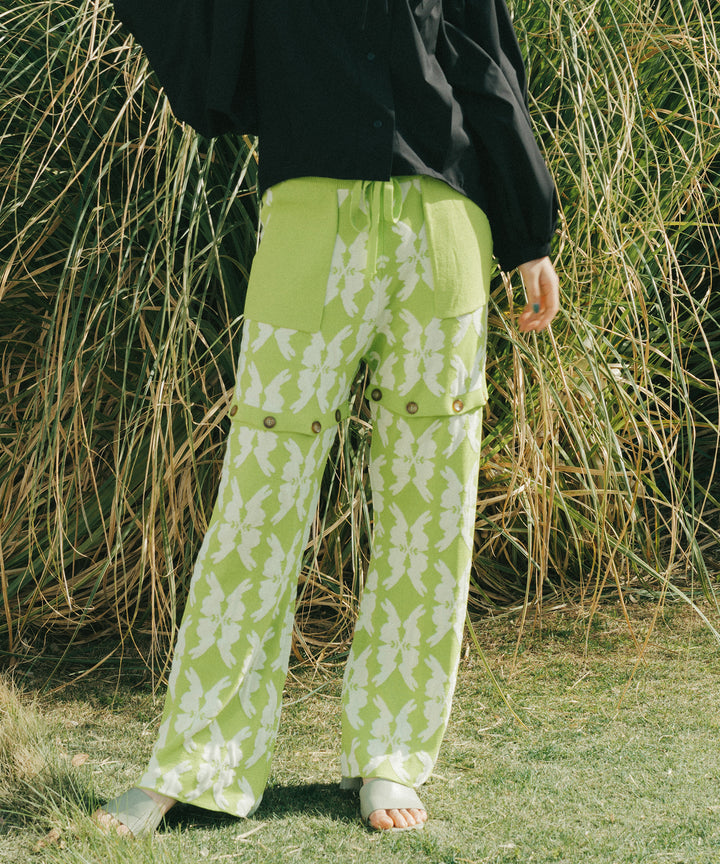 lucky charm motif multi way knit pants