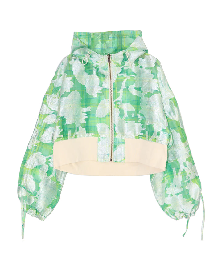 opal sheer check short blouson