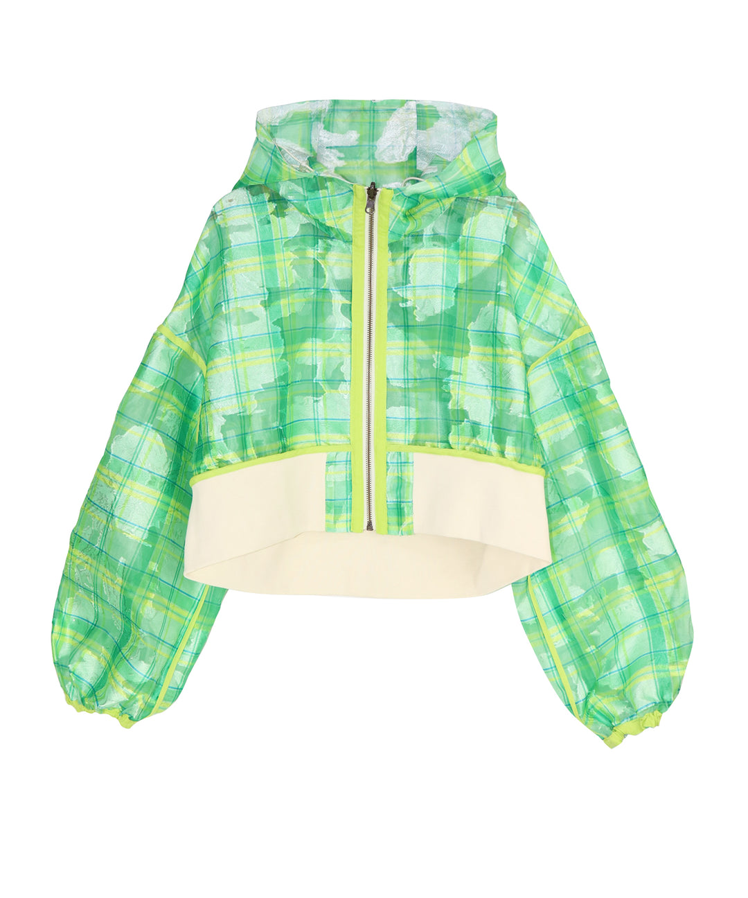 opal sheer check short blouson