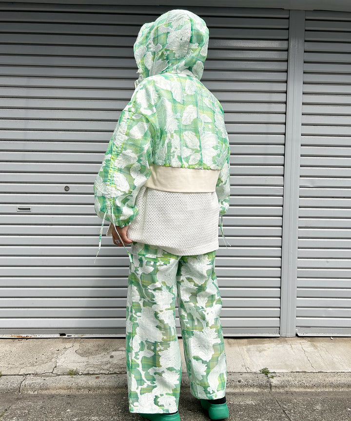 opal sheer check short blouson